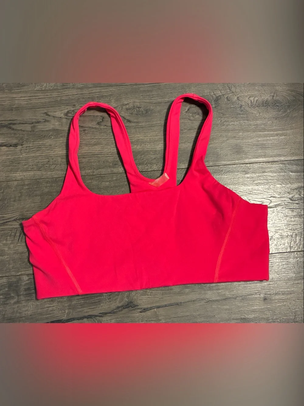 Free People Never Better Square Neck Sports Bra - Size: Large Hot Pink EUC